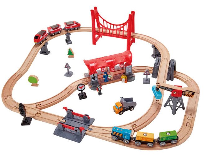 Hape Train Track Wooden Toy Electric High-Speed Train Wooden